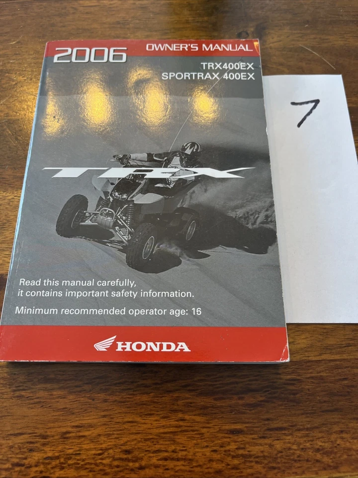 Honda TRX400EX 2006 Sportrax 400EX manual del propietario Foto 1 de 4