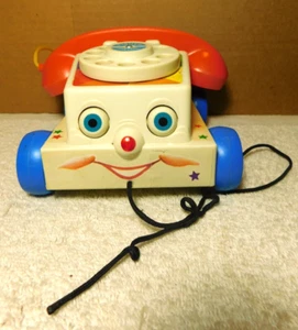 Mattel Inc. ~ téléphone bavardage pull-a-long Fisher Price 2009 yeux clignotants - Photo 1/24