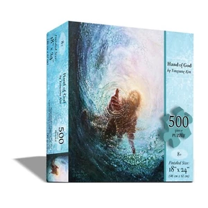 Yongsung Kim HAND OF GOD 500 Piece 24x18 Jigsaw Puzzle Jesus Reaching into Water - Picture 1 of 2
