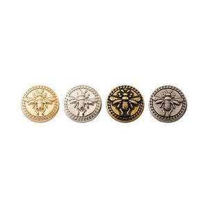 5pcs Bee Embossed Metal Buttons for Sewing 15-23mm - Picture 1 of 12