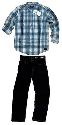 Tony Hawk Azul JEANS NIÑOS 16 Calvin Klein CAMISA ABOTONADA L 14 Conjunto LOTE Foto 1 de 4