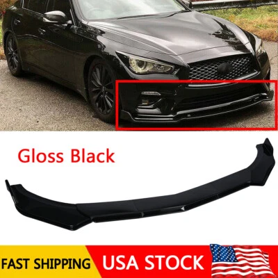 For Infiniti Q50 Q6O Q70 Gloss Black Front Bumper Lip Spoiler Splitter Body Kit - Imagem 1 de 4