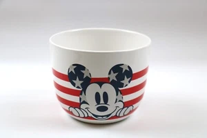 Disney Mickey Mouse 6.5 Inches Ceramic Bowl Planter Flower Pot Red White & Blue - Picture 1 of 7