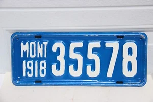 1918 Montana Nummernschild gute Neulackierung - Bild 1 von 2