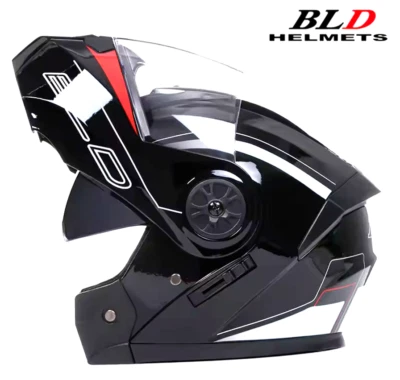BLD Personalised Motorcycle Modular Full Face Helmet Unisex Dual Lens Helmets - Image 1 of 4