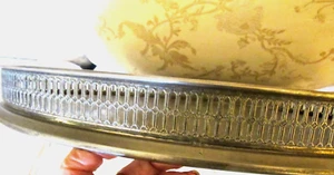 1940c prächtiges beeindrucktes & netzförmiges, extra großes SERVIERTABLETT aus SILBERPLATTE - Bild 1 von 8