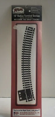 ATLAS 845 HO Scale 18" Radius Terminal Track Section, NICKEL SILVER Code 100 - Image 1 of 4