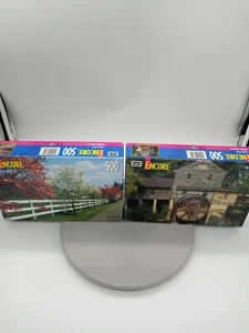 Encore Set of 2-500 Pc Puzzles Old Mill of Pigeon Forge & Dogwood & Fence NIB - Picture 1 of 5