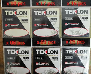 Lot de 57 paquets de 20 Hameçons GRAUVELL Teklon 6100 N peche au coup anglaise - Photo 1/3