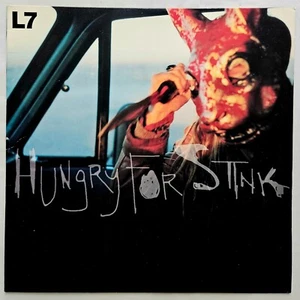 ROCK - L7 - HUNGRY FOR STINK LP - SLASH RECORDS BLUE VINYL ORIGINAL PRESSING - Picture 1 of 4