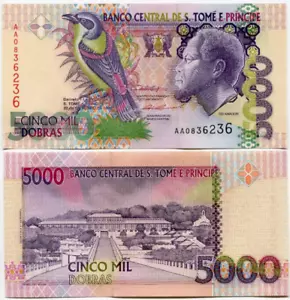 1996-2013 Sao Tome and Principe 5000 DOLLARS BANKNOTE CURRENCY UNC - Picture 1 of 1