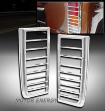 03-09 HUMMER H2 SUV TAIL LIGHT LAMP COVERS TRIM GUARD ABS CHROME LEFT+RIGHT PAIR