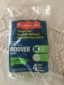 Rubbermaid Hoover Spirit Style Type K Vacuum Cleaner Bags 4 Pack New - Picture 1 of 2