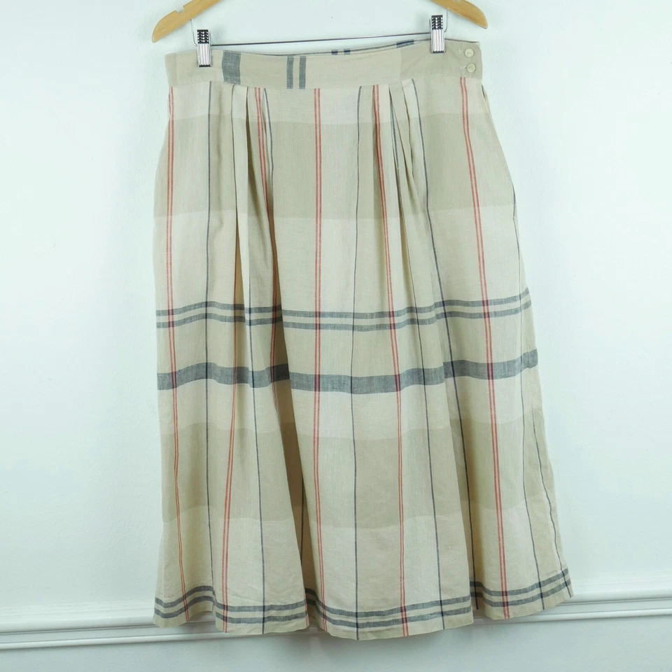 Falda De Colección 18 Cuadros Academia Dinero Antiguo Tranquila Lujo Preppy Country Club Lino Foto 1 de 4