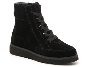 Botas de couro CORSO COMO Wyndy camurça preta bota anabela feminina tamanho 6 NOVA - Imagem 1 de 4