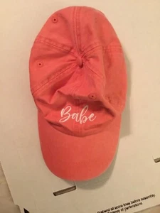 Baseball Cap Babe Hat.  Adjustable Ponytail Slot Coral Color - Picture 1 of 2