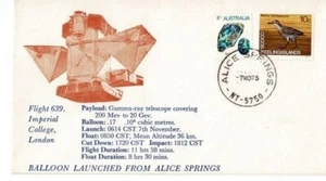 Stamps 1975 various on souvenir cover balloon launch 639 ALICE SPRINGS postmark - Picture 1 of 1