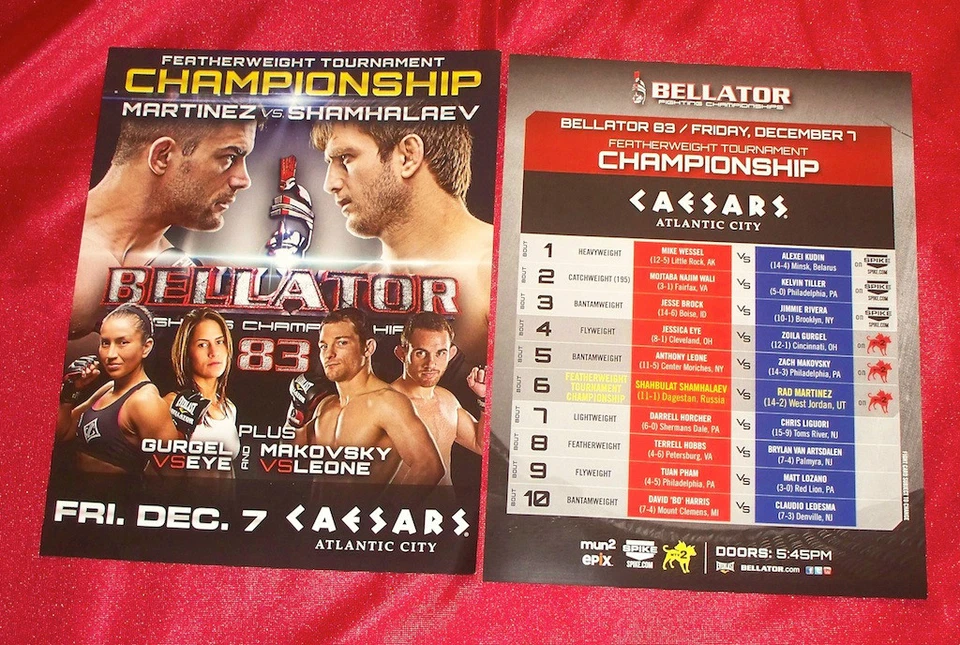 Bellator 83 MMA Fight Program Shahbulat Shamhalaev vs Rad Martinez Atlantic City - Image 1 of 1