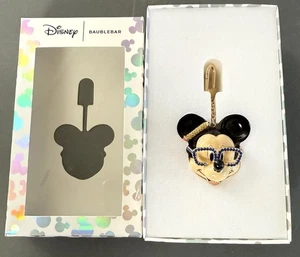 Disney BaubleBar Mickey Mouse Keychain Charm w/ Blue Jeweled Glasses NIB - Picture 1 of 10