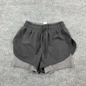 Gymshark Shorts Mens Medium Black Gray Two-In-One Liner Athletic Running Workout - Picture 1 of 8