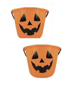 Halloween Kunststoff Kürbis Orange Süßes oder Saures Party Gefälligkeiten Wohndeko NEU - Bild 1 von 4