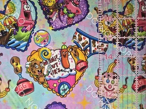 Custom Cotton Woven Fabric Spongebob Squarepants By The 1/4 Yard 9x56 Ombre - Picture 1 of 2