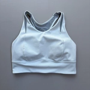 Lululemon Women 10 Everlux Mesh-Back Train Bra Powder Blue Chambray Padded - Picture 1 of 5