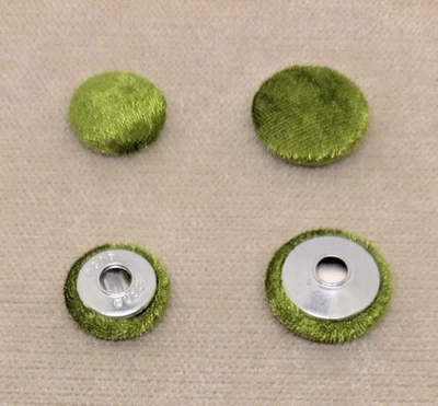 Lime Fashion Fabric Crushed Velvet Tape Back Buttons - Glitz Bling - Image 1 of 2