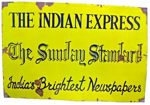 Insegna smaltata porcellana standard domenicale vintage Indian Express 36x24 pollici - Foto 1 di 6