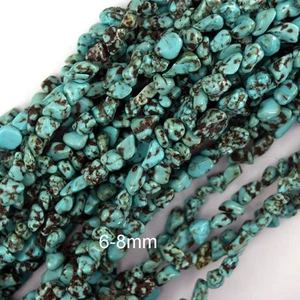 Blue Turquoise Pebble Nugget Beads 15" Strand 6-8mm 10-12mm 18-25mm 30-35mm - Picture 1 of 5