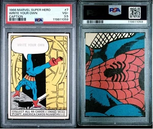 1966 DONRUSS MARVEL SUPER HEROES CAPTAIN AMERICA #7 PSA GRADED NEW SLAB - Picture 1 of 3