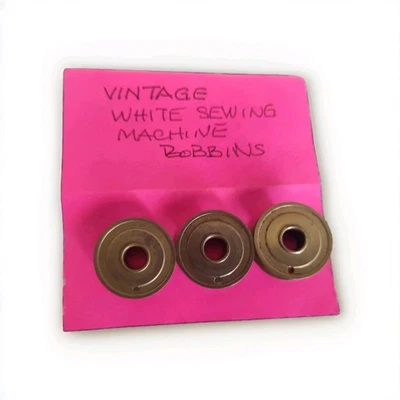 (3) Vintage White/Domestic/Kenmore Rotary Sewing Machine Metal Bobbins   - Image 1 of 3