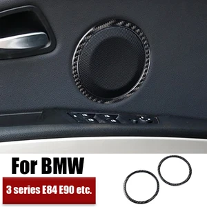 Black Carbon Fiber Car Door Speaker Frame Trim Sticker For BMW 3 E84 E90 E92 E93 - Imagen 1 de 7