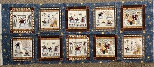 SnowFolk Collection 2001 Weihnachten Schneemänner Baumwolle 10 Platten 17 1/2” x 44” Endres - Bild 1 von 5