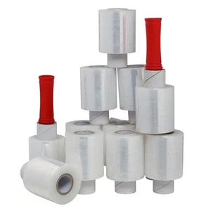 Clear Stretch Wrap 12pcs 4inch 800ft with Red Handles Packing Shipping Supply - Picture 1 of 16