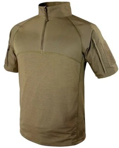 Men's Condor Tactical Sports Shirt Breathable Tan 1/4 Zip Short Sleeve - Picture 1 of 2