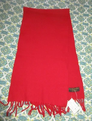AMICALE 100% Super Fine Wool Deep Red Scarf w/ Tag - Image 1 of 3