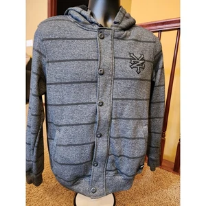 Zoo York Hoodie Herren Small Streetwear Kapuze Hip Hop Skateboard Full Zip Knopfleiste - Bild 1 von 9