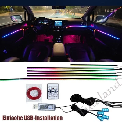 USB kit de Luces LED para coche, luces interiores para coche, multicolor RGB 12V - Image 1 of 4