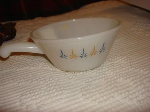 Fire King CANDLE GLOW HANDLED CUSTARD CUP Atomic - Picture 1 of 2
