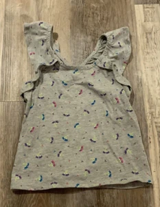 Falls Creek Girls Gray Floral Racerback Tank Top Size XS (4/5) - Picture 1 of 3