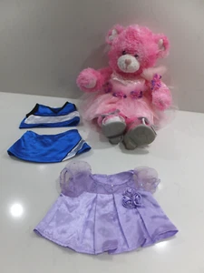 Build A Bear Pink Hearts Teddy, 42cm, white heart ears&heart shaped nose&extras - Picture 1 of 11