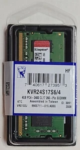 NEW - Kingston 4GB 2400MHz DDR4 SO-DIMM Laptop Memory Ram KVR24S17S6/4 - Picture 1 of 5