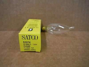 Satco Bulb Flame Tip Clear 25W 120V S3274 - Picture 1 of 1