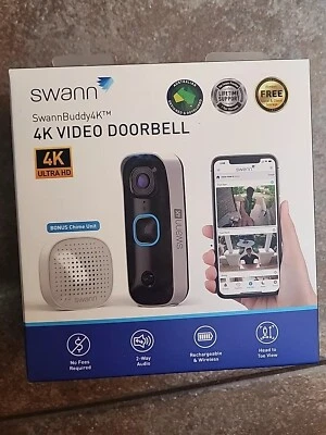 Swann SwannBuddy4K 4K Video Doorbell SWIFI-4KBUDDY-GL BRAND NEW - Image 1 of 4
