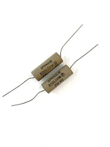 Lotto di 2 Sprague 455E5025 KOOLOHM 5K Ohm Resistore a filo conduttore assiale 7 W 7 W - Foto 1 di 1