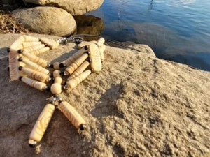 Nuevo Collar Gargantilla Hueso de Búfalo 4 Filas Crema Pipa de Pelo Estilo Nativo Americano Boho - Imagen 1 de 8