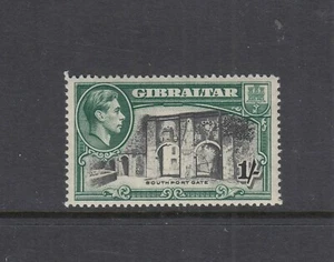GIBRALTAR: 1938-51 KGVI definitives, 1/- Black & Green Perf 14 SG 127 £45, MLH. - Bild 1 von 2
