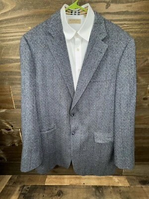 Burberry London Wool Cashmere Gray/Blue Burberry Blazer Sport Jacket 44 LNG. - Image 1 of 4