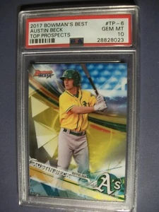 AUSTIN BECK 2017 Bowman's Best Top Prospects #TP-6 PSA GEM MINT 10 A's - Picture 1 of 1
